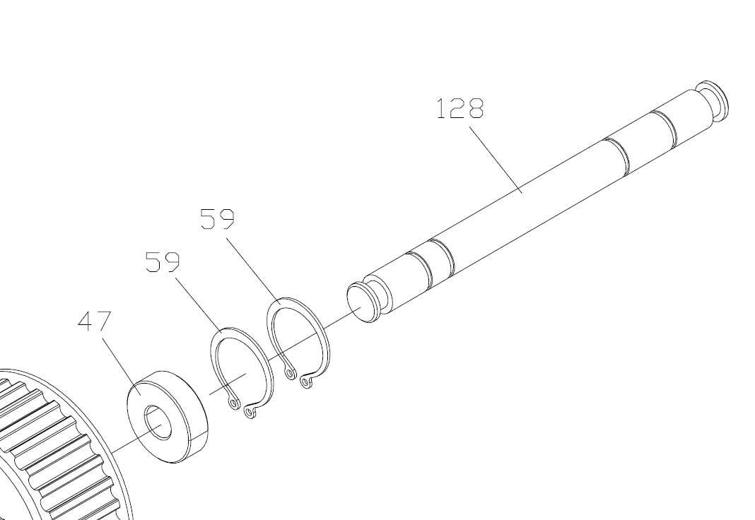 (image for) Shaft for Dual Pulley Belt Sprocket